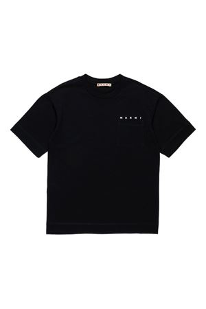 tshirt in cotone nero MARNI KIDS | M01415M00RF0M900